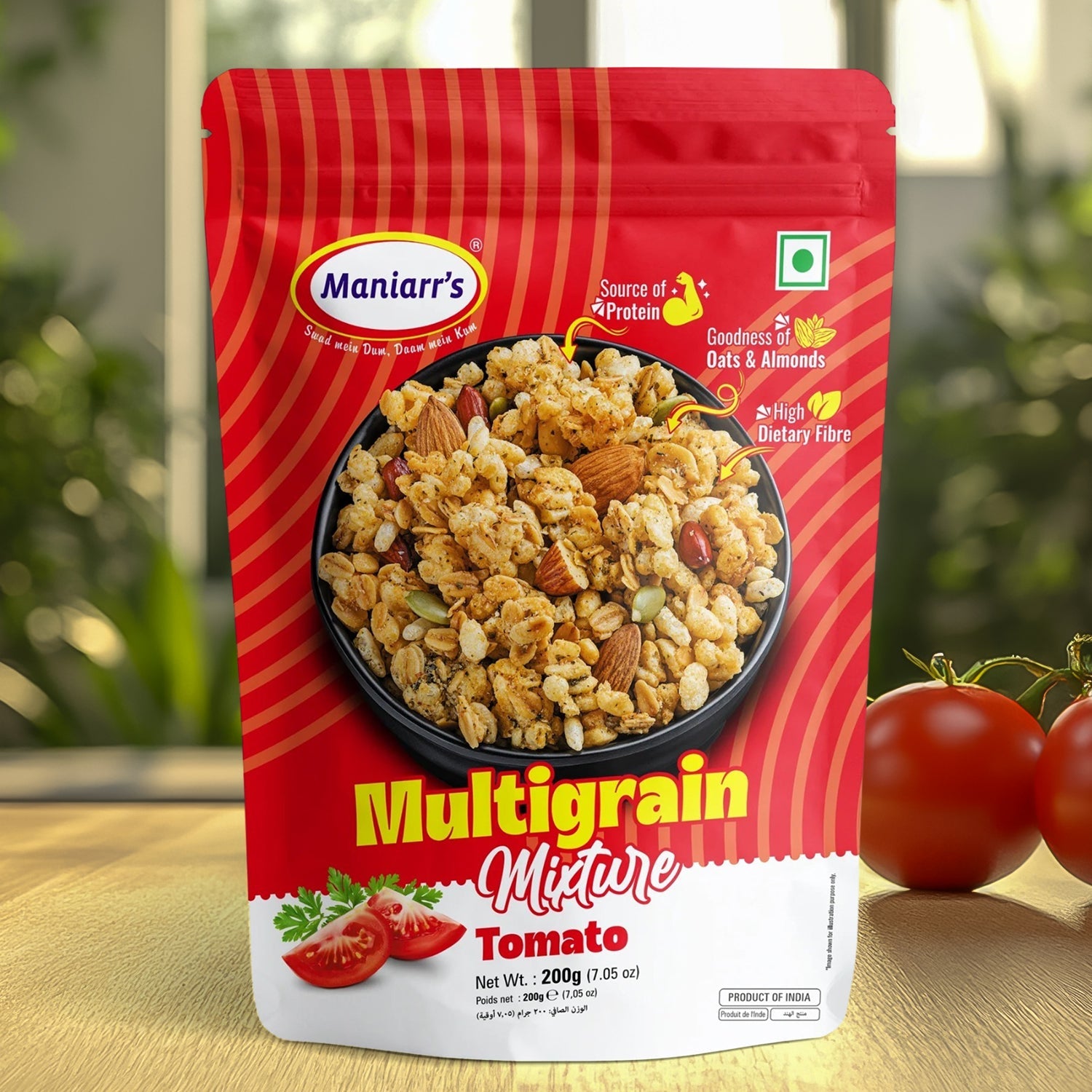 Maniarr's Tomato ROASTED MULTIGRAIN MIXTURE (200Gm) Maniarr's Tomato ROASTED MULTIGRAIN MIXTURE (200Gm)
